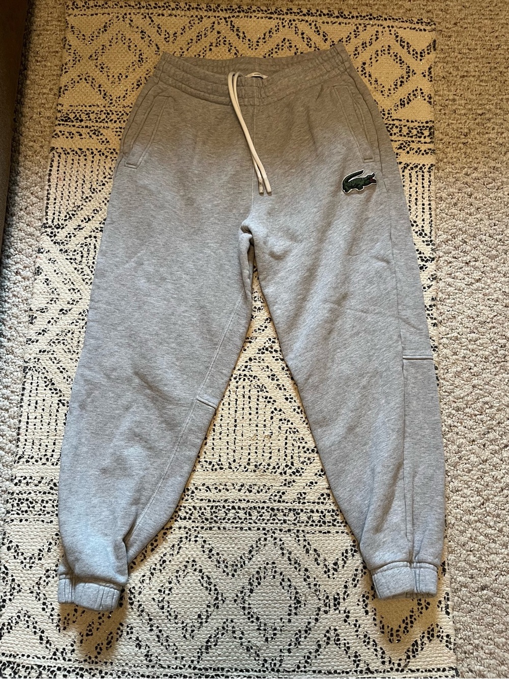 Lacoste Unisex Gray Logo Fleece Jogger Pants